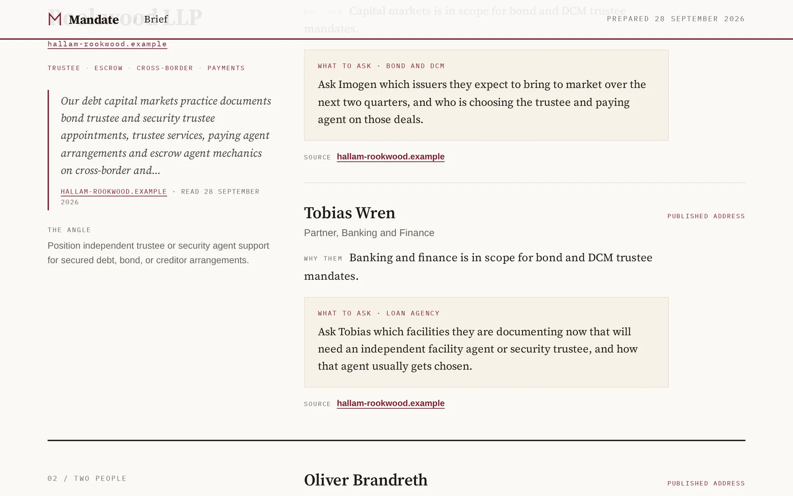 A Mandate brief: the firm, what its own site says, and the people to call
